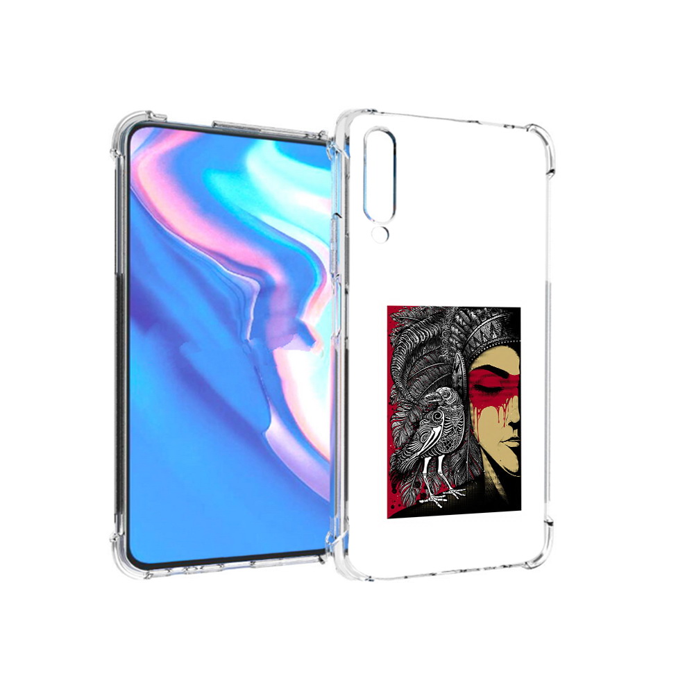 

Чехол MyPads Tocco для Honor 9X Pro девушка с вороном в абстракции, Прозрачный, Tocco