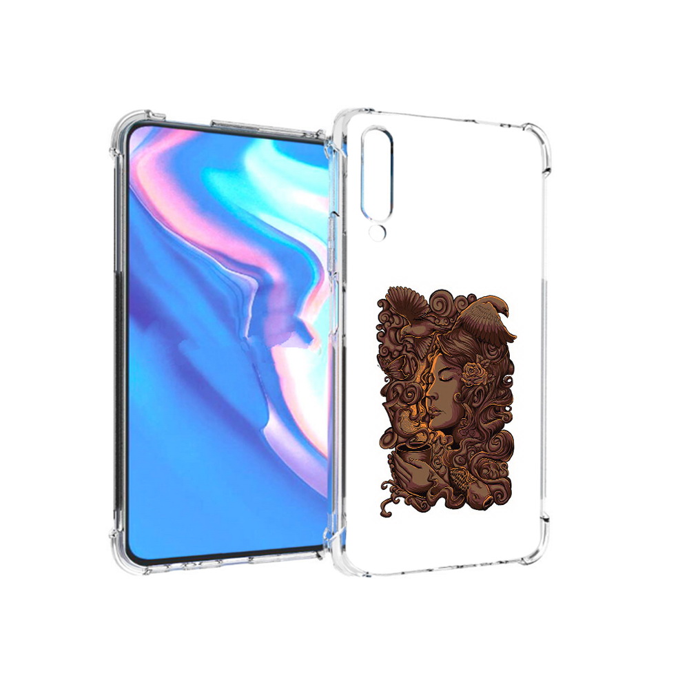 

Чехол MyPads Tocco для Honor 9X Pro девушка с длинными волосами абстракция, Прозрачный, Tocco