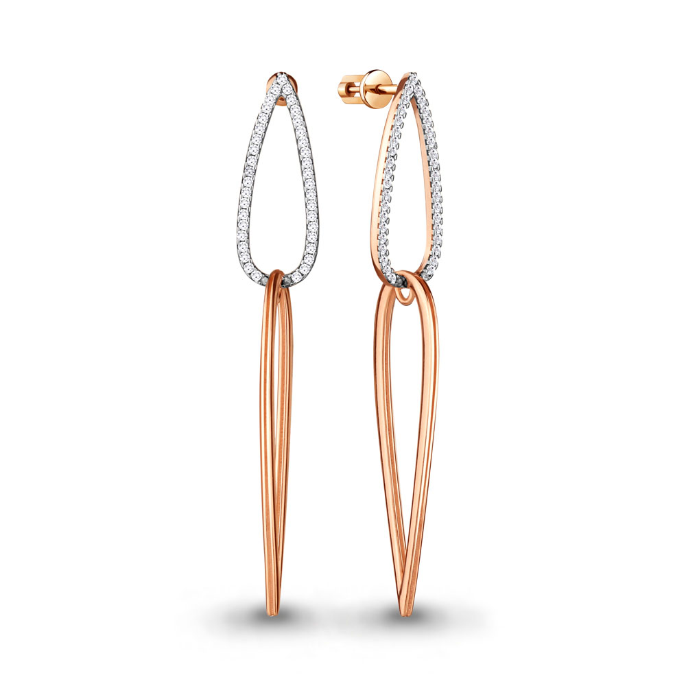 

Серьги подвески из серебра с фианитом Aquamarine 48443А_925_з, 48443А_925_з