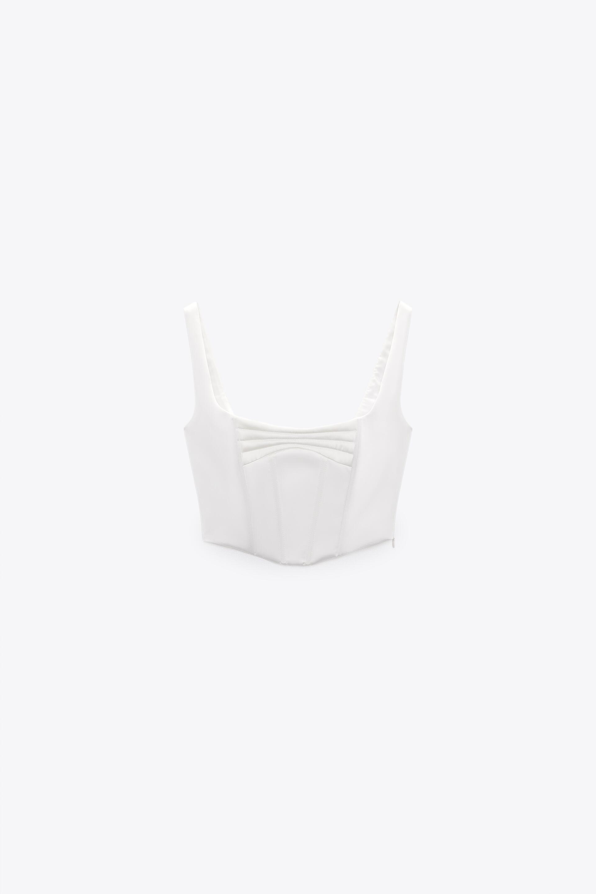 

Топ женский ZARA 03067116 белый S, 03067116