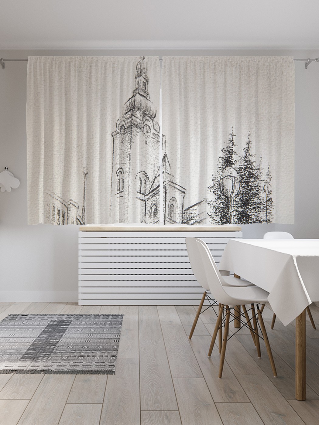 

Шторы с фотопечатью JoyArty "Архитектура рисунки карандашом" из сатена, 290х180 см, Архитектура рисунки карандашом