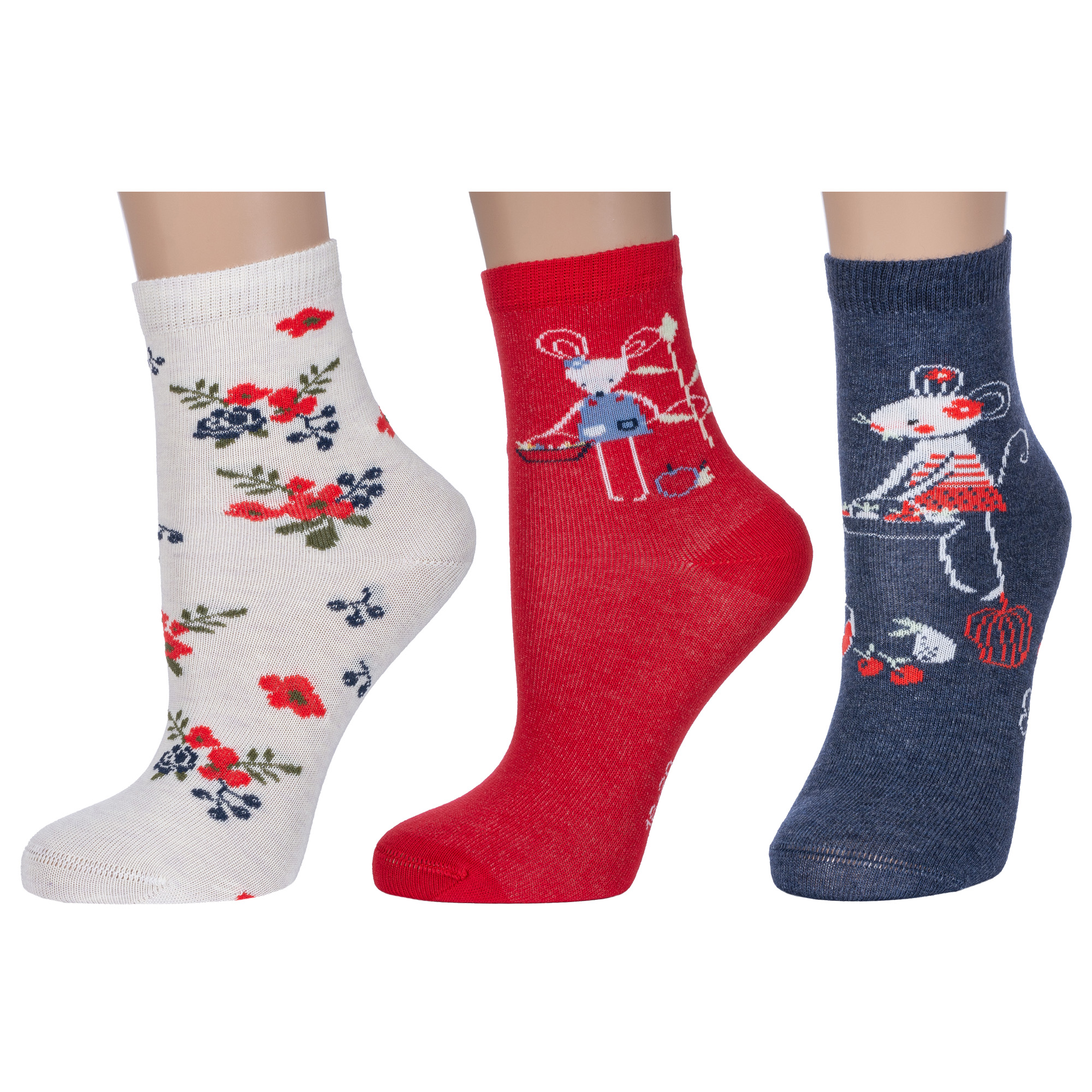 

Носки детские Rusocks Д3-130155Д, белый; красный; серый, 16-18, Д3-130155Д