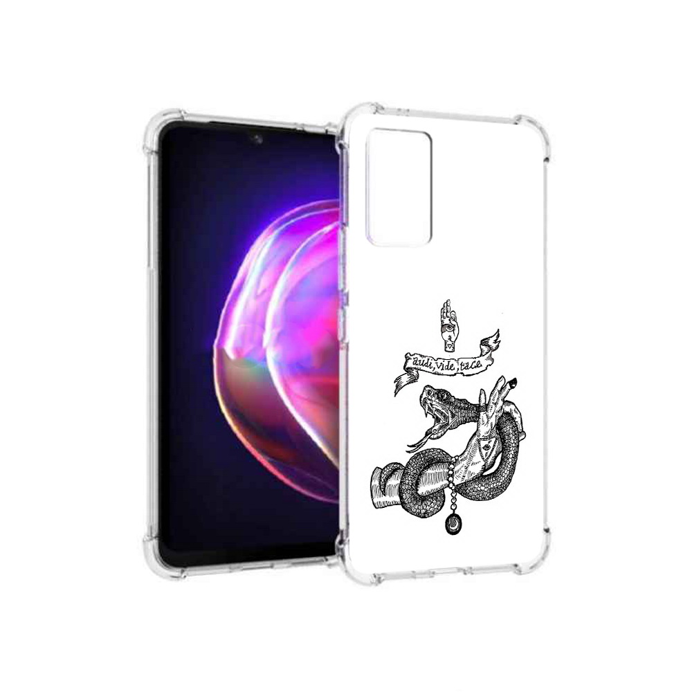 

Чехол MyPads Tocco для Vivo V21 змея на руке рисунок (PT161781.395.366), Прозрачный, Tocco