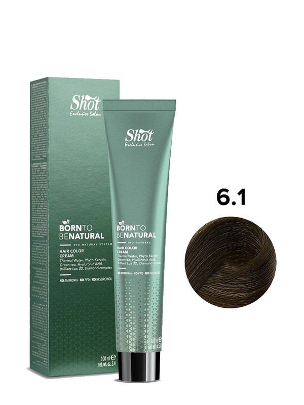

Крем-краска для волос Shot темный блонд пепельный 6.1 Sh BTB Natural 100 мл