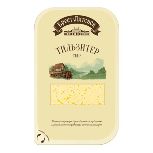 Сыр полутвердый Брест-Литовск Тильзитер нарезка 45% 130 г