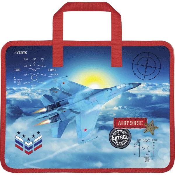 

Папка для тетрадей Пчелка 1 отделение на молнии А4 Air force, Разноцветный, Пчелка