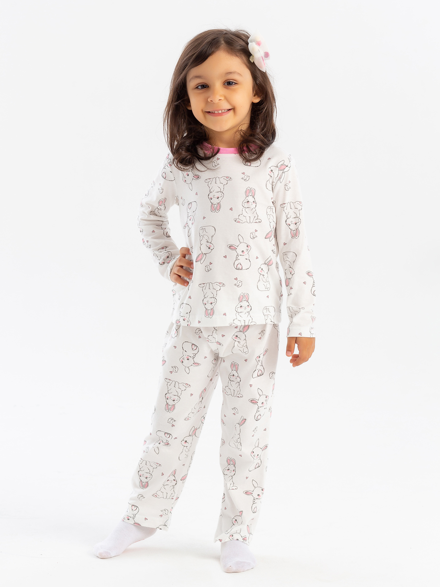 Пижама детская для девочек КотМарКот 269541804 Цвет белый размер 128