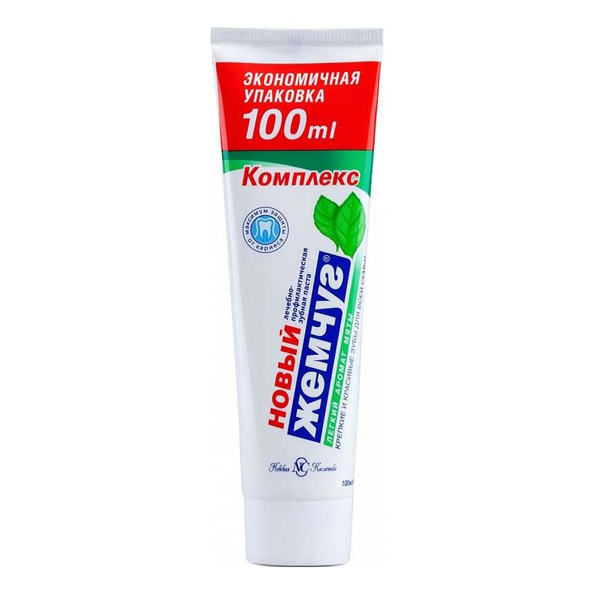 Зубная паста Новый Жемчуг Комплекс Легкий аромат мяты 100 мл двухкомпонентный комплекс remars gel для реминерализации эмали 2 пасты по 75 мл