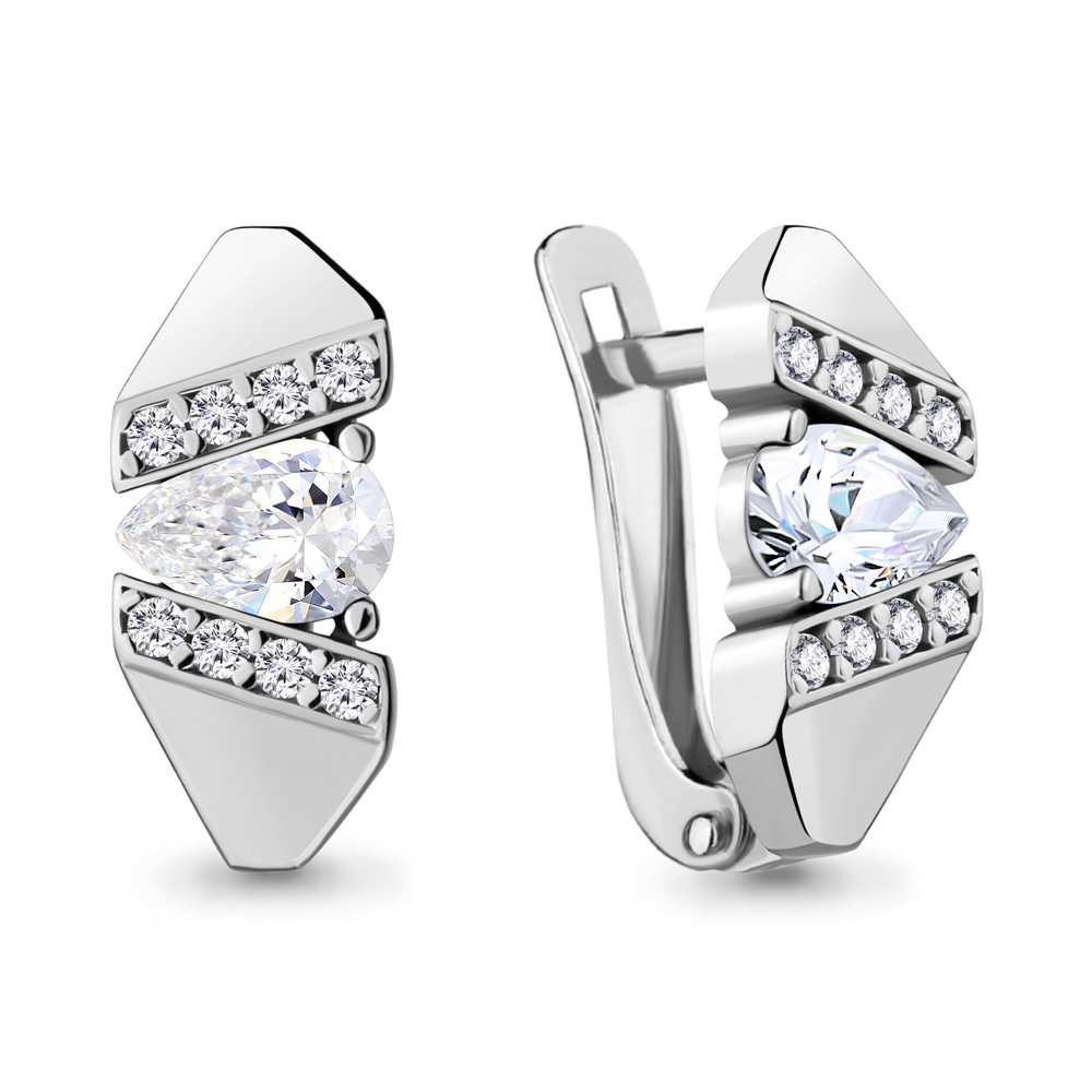 

Серьги из серебра с фианитом Aquamarine 48449А_925_р, 48449А_925_р