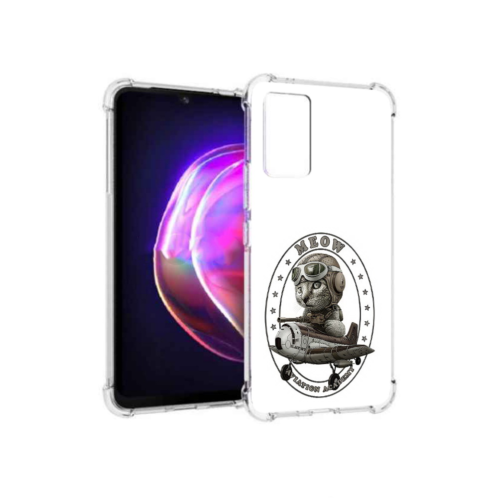 

Чехол MyPads Tocco для Vivo V21 кот в самолете (PT161781.395.395), Прозрачный, Tocco