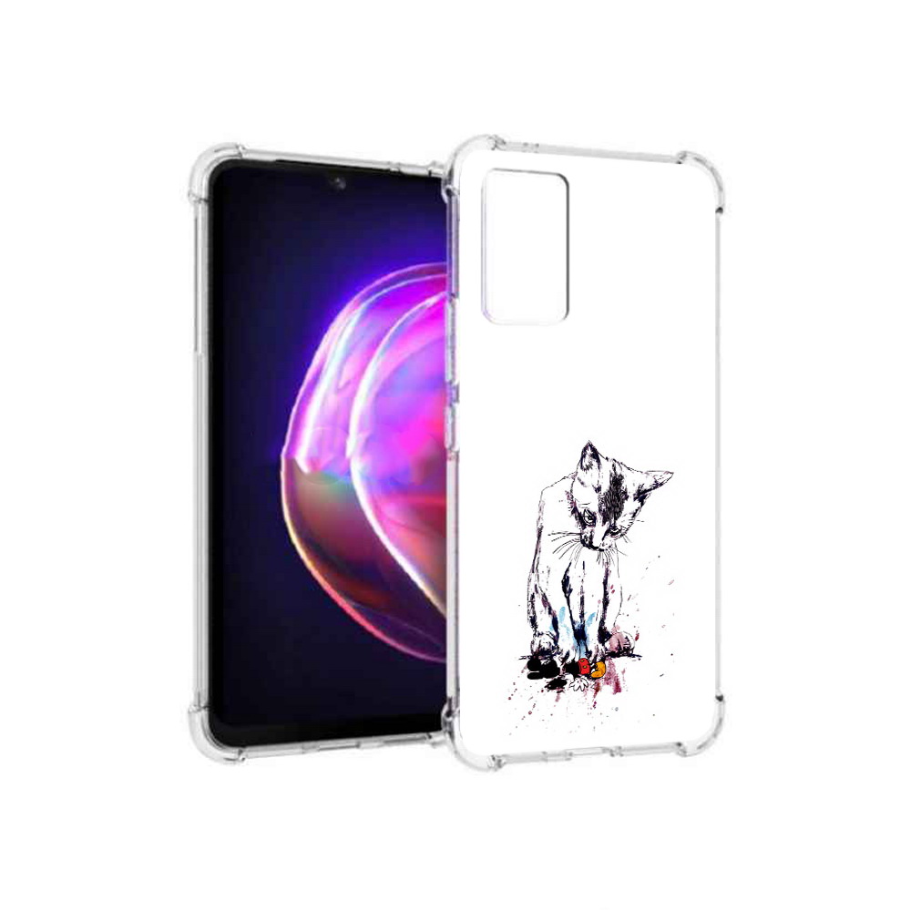 

Чехол MyPads Tocco для Vivo V21 кот и микки (PT161781.395.399), Прозрачный, Tocco