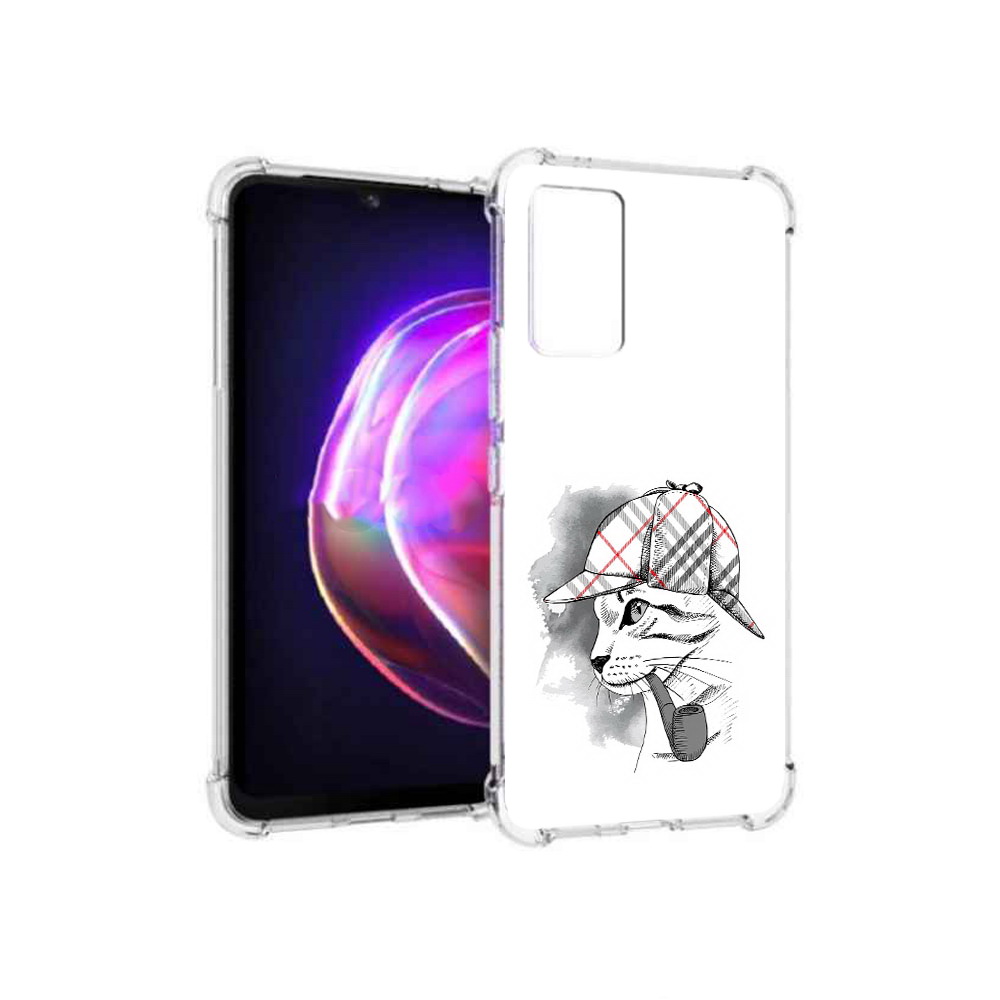Чехол MyPads Tocco для Vivo V21 кошка с трубкой (PT161781.395.405)