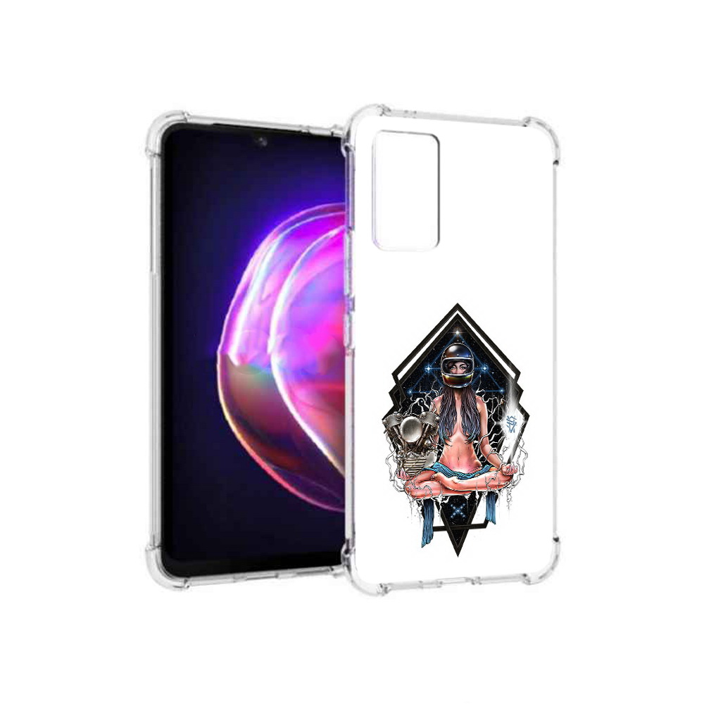 

Чехол MyPads Tocco для Vivo V21 красивая девушка в шлеме (PT161781.395.406), Прозрачный, Tocco
