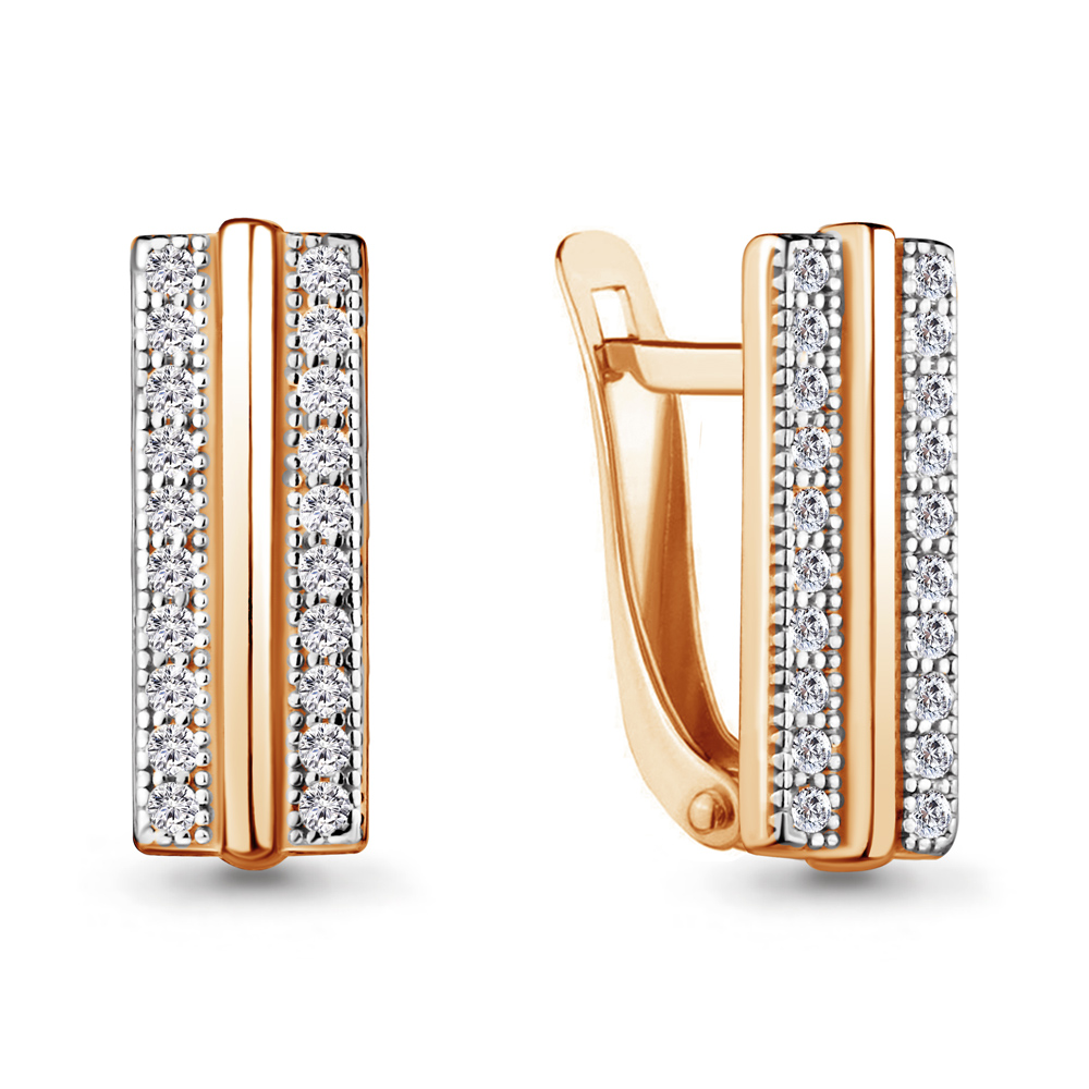 

Серьги из серебра с фианитом Aquamarine 48451А_925_з, 48451А_925_з