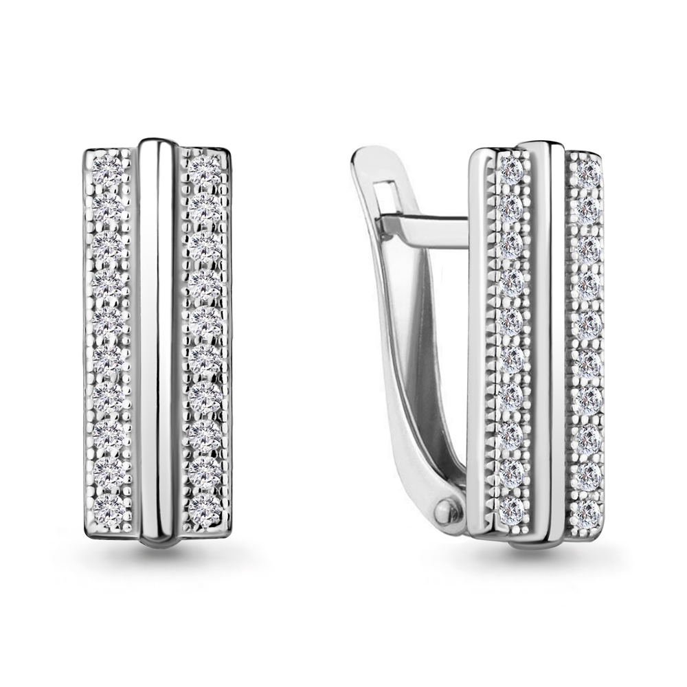 

Серьги из серебра с фианитом Aquamarine 48451А_925_р, 48451А_925_р