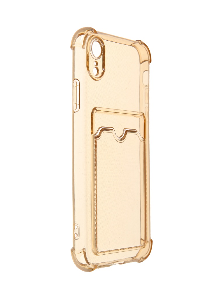 фото Чехол luxcase для apple iphone xr tpu с картхолдером transparent-gold 63568