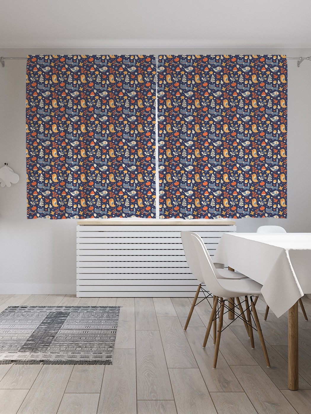 

Классические шторы JoyArty "Мечтательные птицы и коты", Oxford DeLux, 2 полотна 145x180 см, Мечтательные птицы и коты