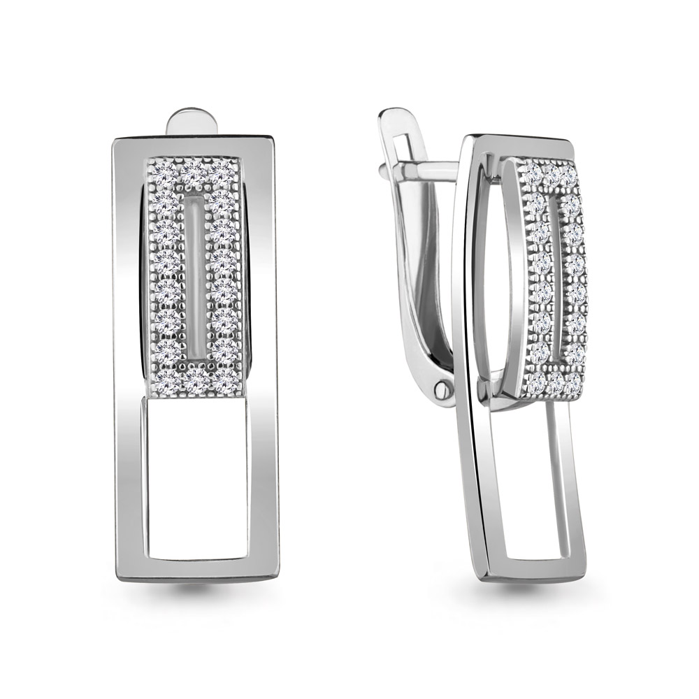 

Серьги из серебра с фианитом Aquamarine 48454А_925_р, 48454А_925_р
