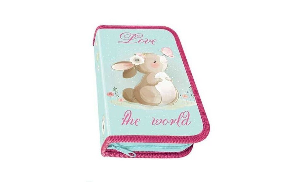 Пенал Пчелка 1 отделение soft Милый зайка