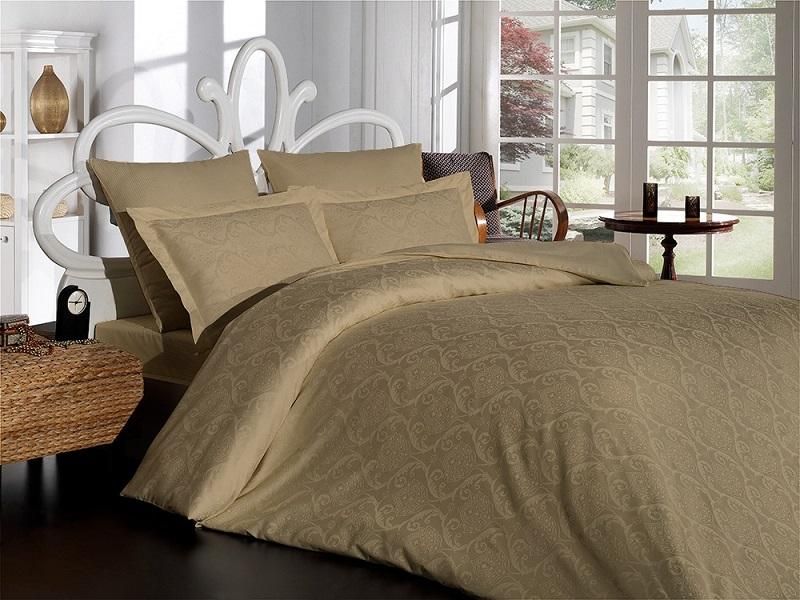 

Постельное белье из хлопкового жаккарда KARVEN N302 DAMASK STONE семейное, N302 Damask Stone