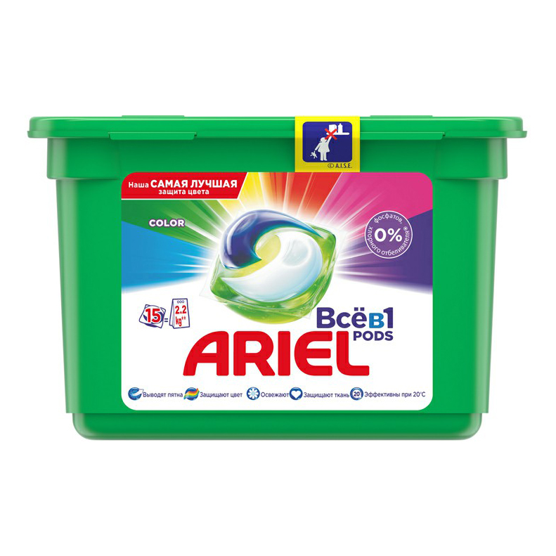 

Капсулы для стирки Ariel Pods Все в 1 Color 15 шт