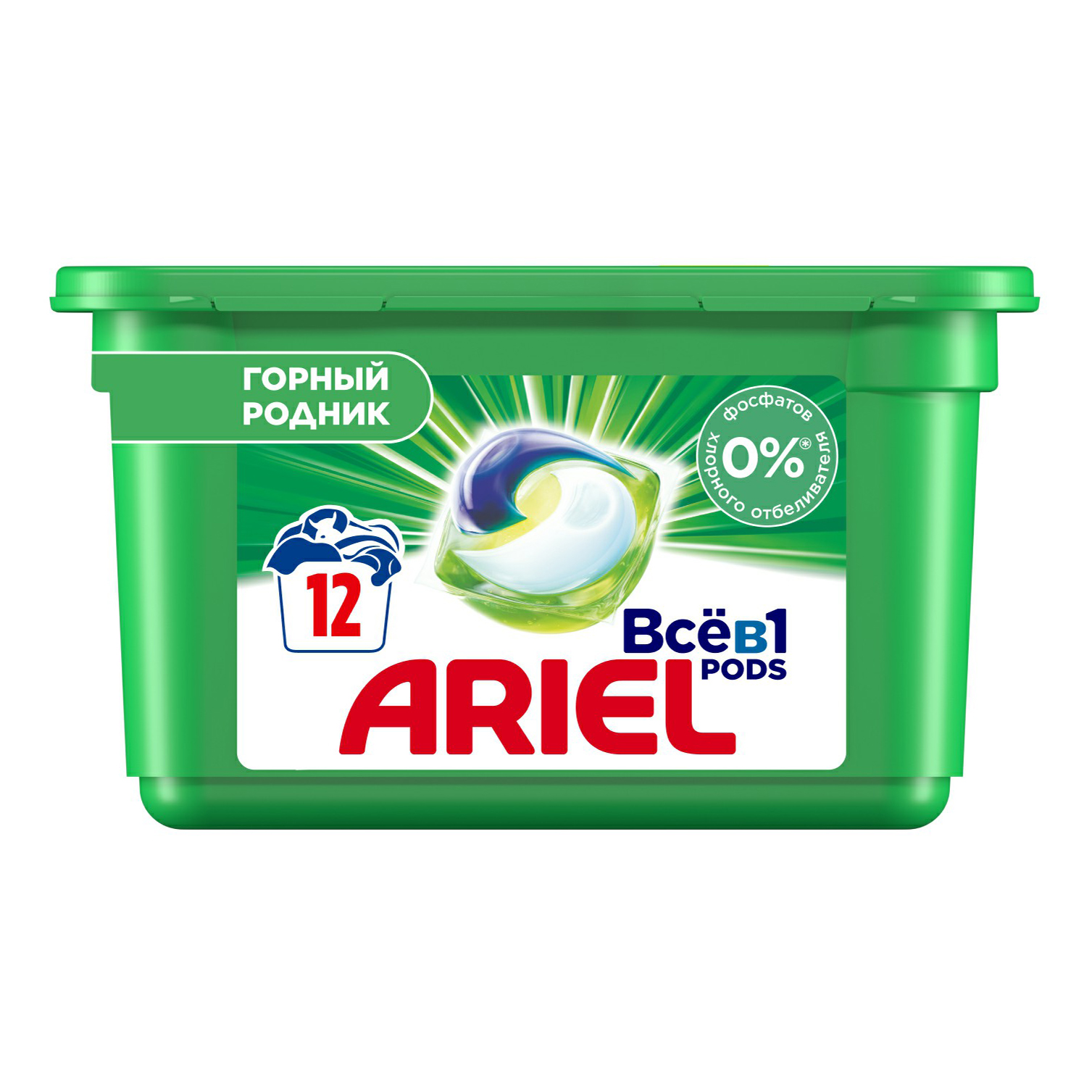 

Капсулы для стирки Ariel Pods Все в 1 Горный родник 12 шт