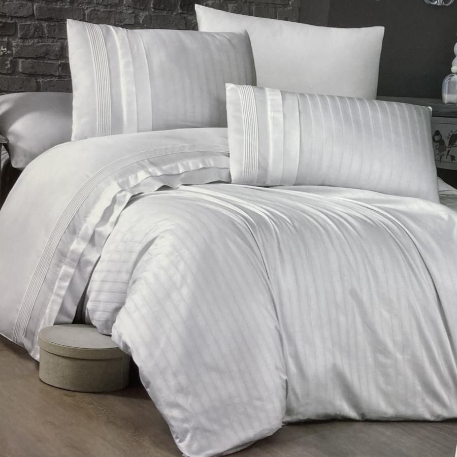 

Постельное белье из сатина де люкс KARVEN N044 NEW TREND WHITE евро, N 044 New Trend White