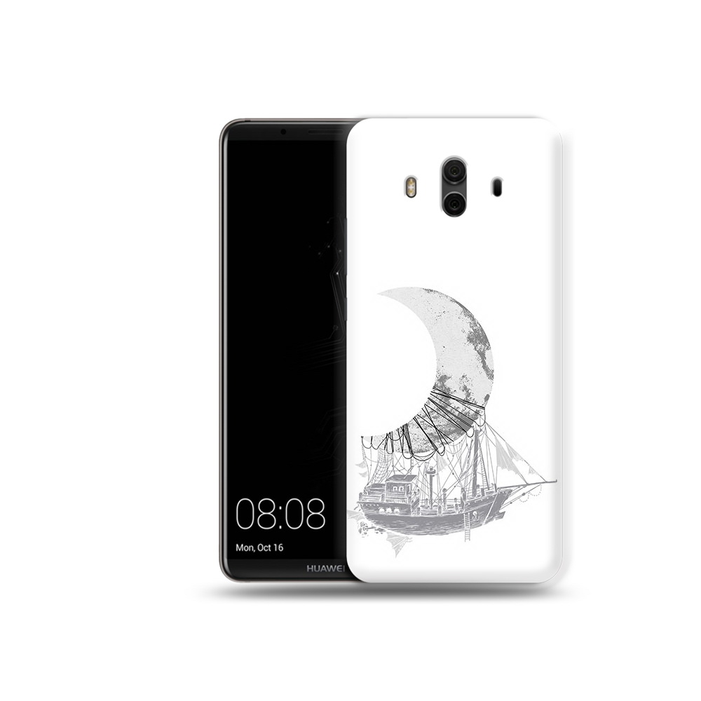 

Чехол MyPads Tocco для Huawei Mate 10 черно белый корабль полумесяц (PT88364.53.684), Прозрачный, Tocco
