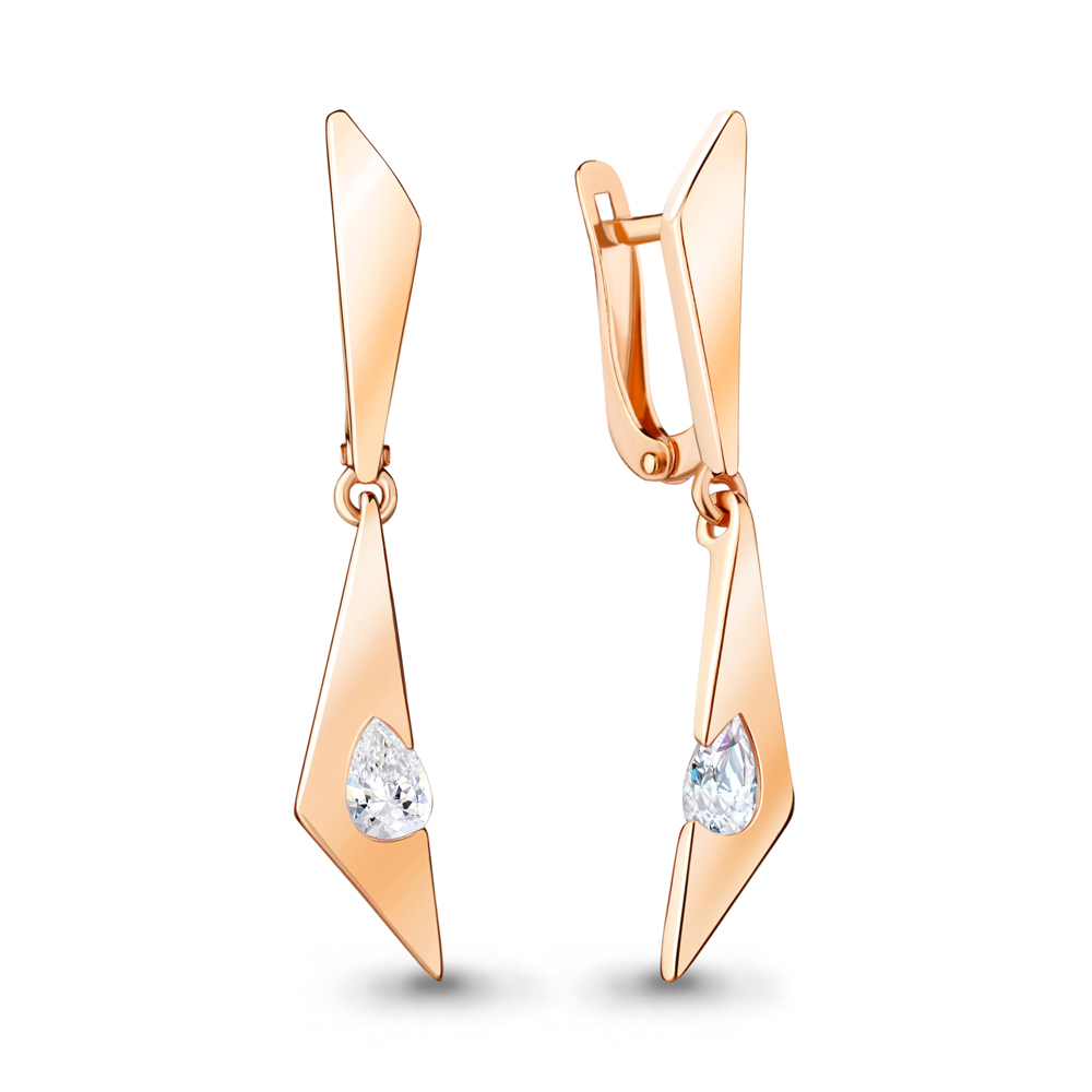 

Серьги подвески из серебра с фианитом Aquamarine 48460_925_з, 48460_925_з