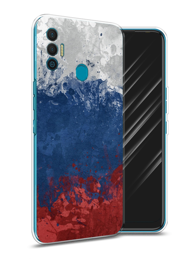 

Чехол Awog на Tecno Spark 7 "Флаг России неровный", Разноцветный, 301050-5