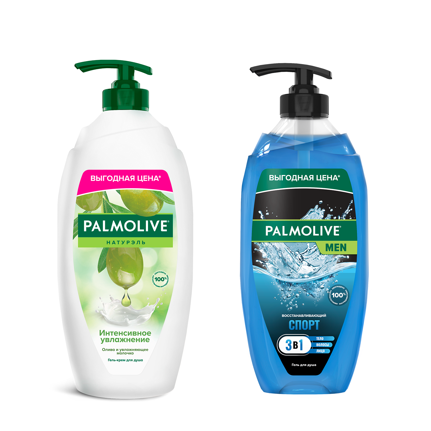 

Гель для душа Palmolive Оливковое молочко Спорт Восстанавливающий 3в1, 750мл x 2шт