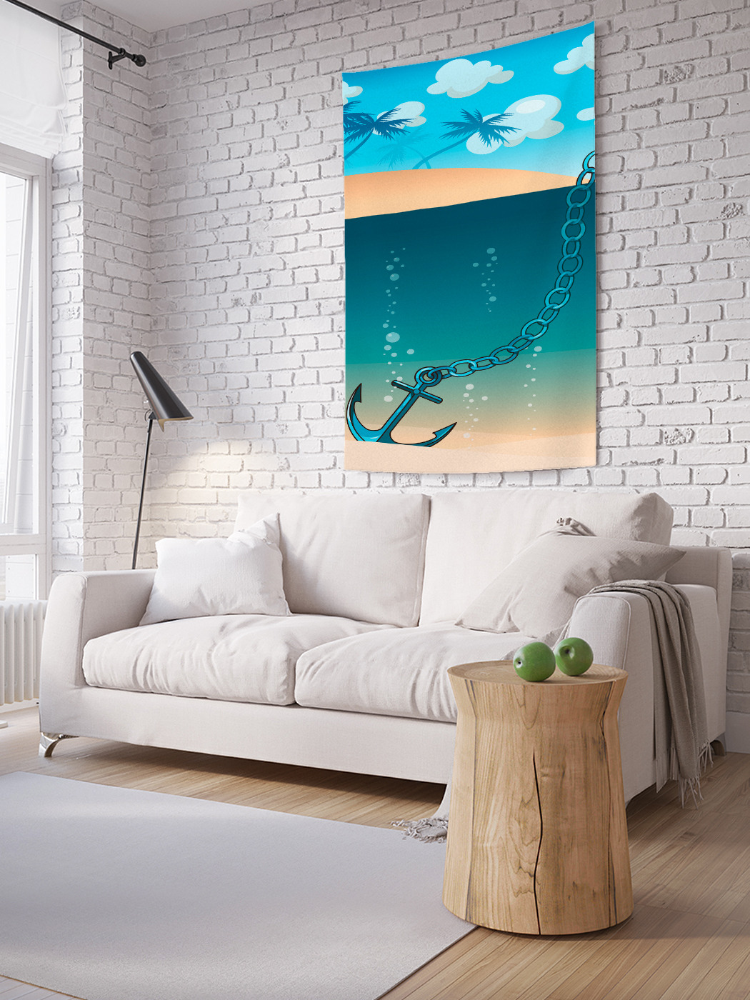 

Вертикальное фотопанно на стену JoyArty Якорь на цепи 150x200 см, Якорь на цепи