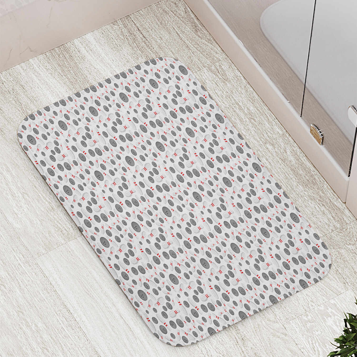 

Коврик противоскользящий JoyArty "Шары и кегли" для ванной сауны бассейна 77х52 см, Шары и кегли