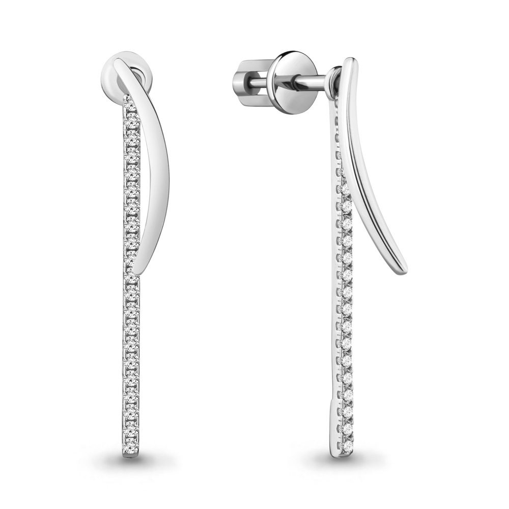 

Серьги джекеты из серебра с фианитом Aquamarine 48470А_925_р, 48470А_925_р