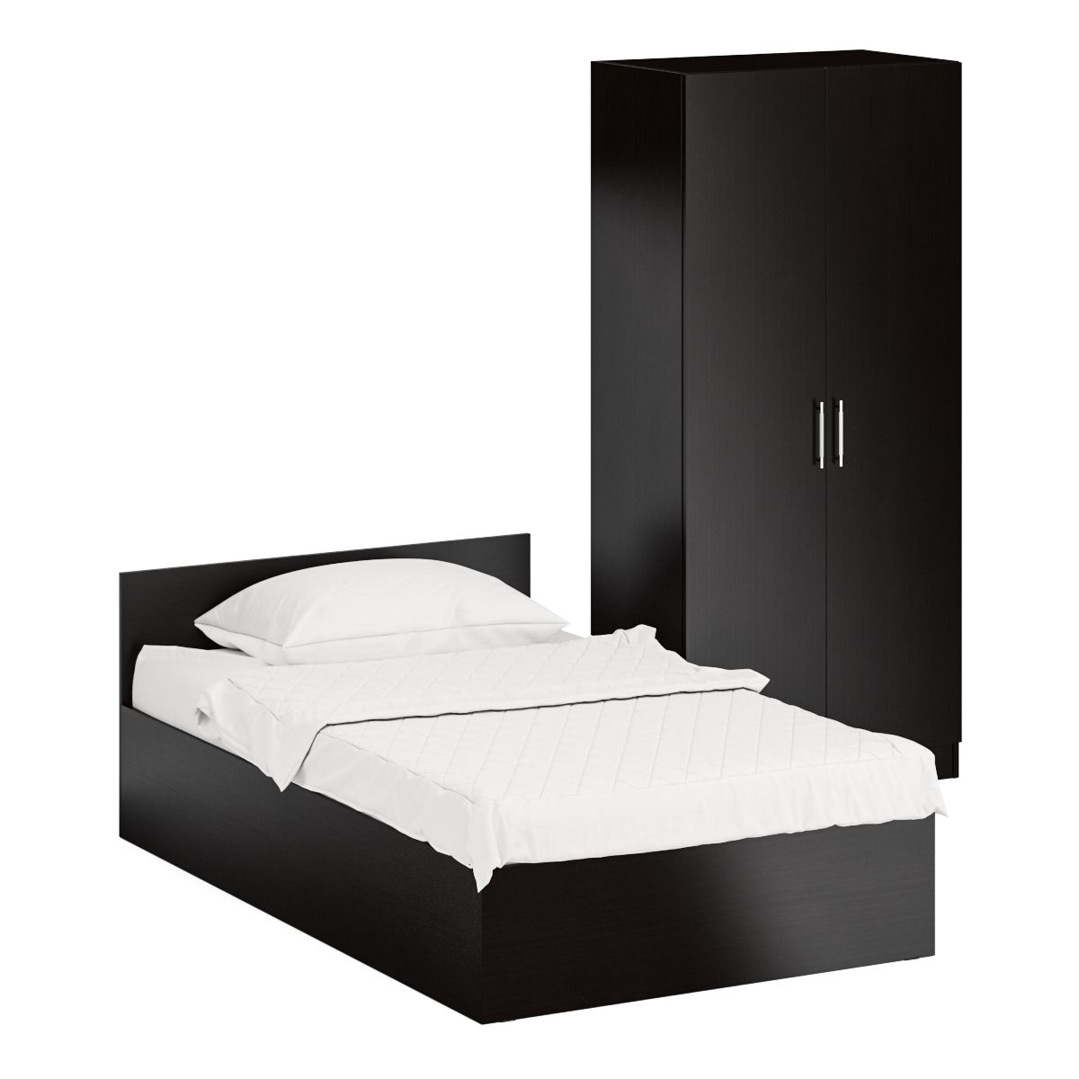 фото Кровать односпальная со шкафом для одежды 2-х створчатым свк стандарт 1200+ш2 венге