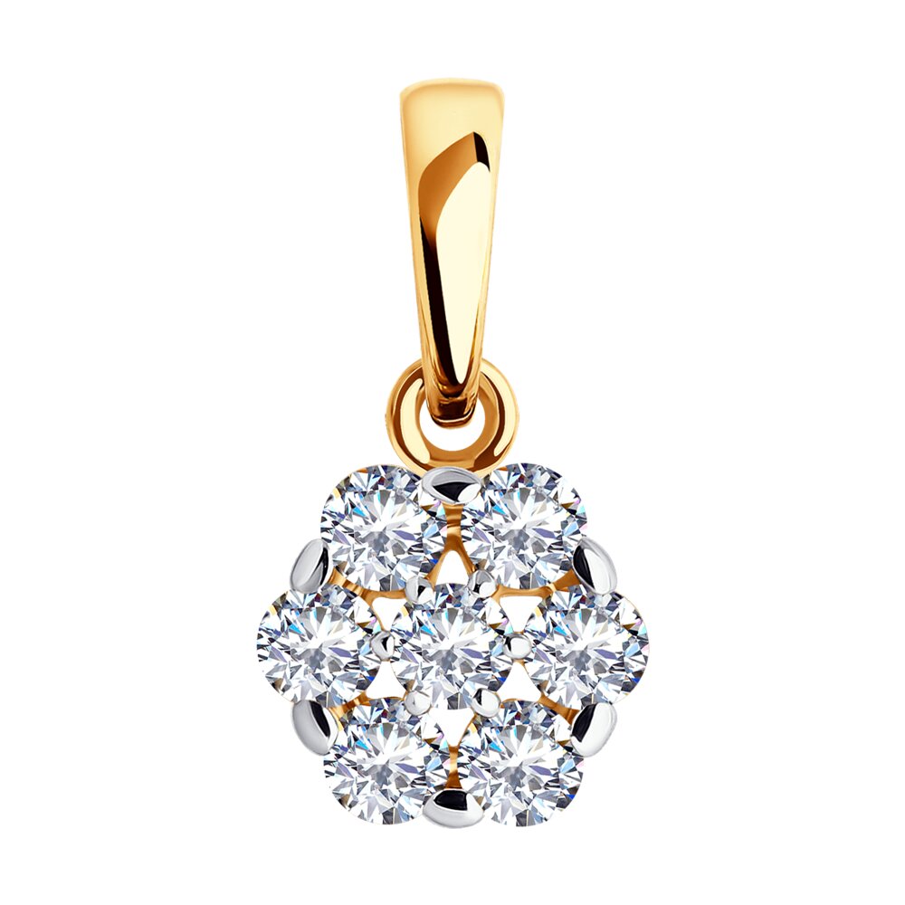 Кулон из красного золота Diamant 51-130-02287-1, фианит