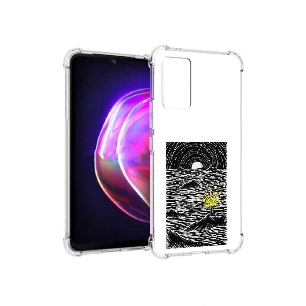 

Чехол MyPads Tocco для Vivo V21 маяк в черно белом море (PT161781.395.460), Прозрачный, Tocco