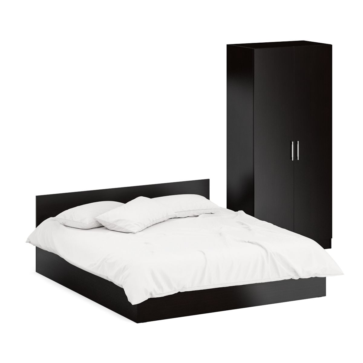 фото Кровать двуспальная со шкафом для одежды свк стандарт 1800+ш2 венге