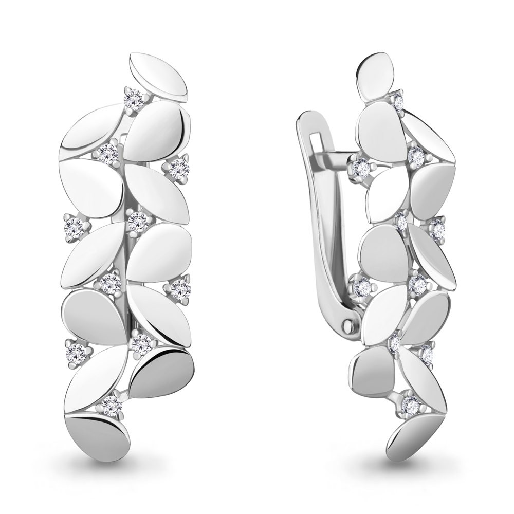

Серьги из серебра с фианитом Aquamarine 48471А_925_р, 48471А_925_р