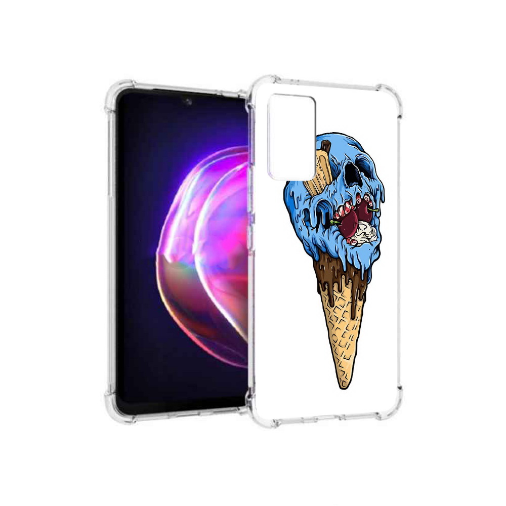 

Чехол MyPads Tocco для Vivo V21 мороженное череп (PT161781.395.484), Прозрачный, Tocco