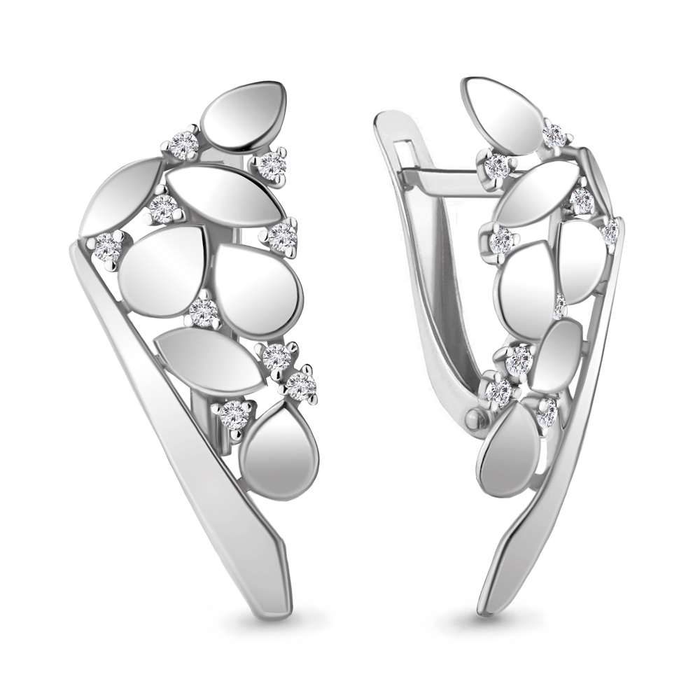 

Серьги из серебра с фианитом Aquamarine 48473А_925_р, 48473А_925_р