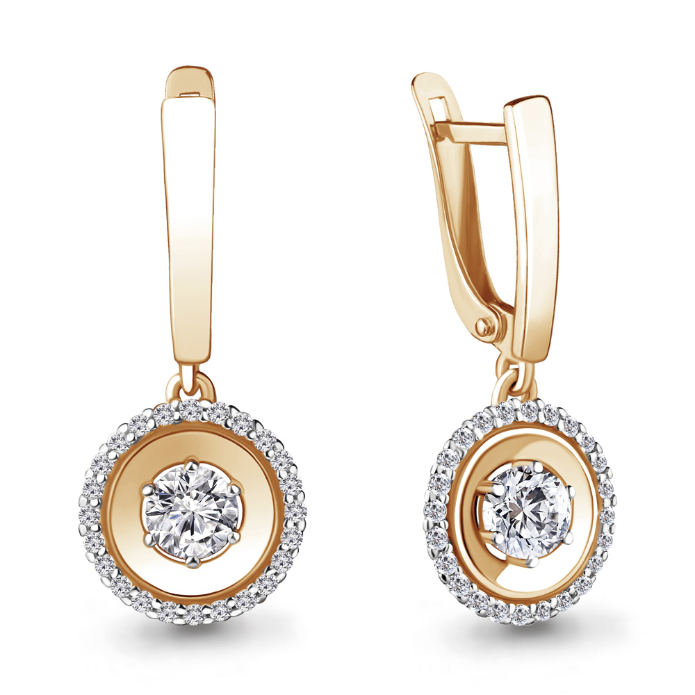 

Серьги подвески из серебра с фианитом Aquamarine 48476А_925_з, 48476А_925_з