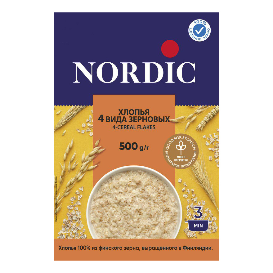 Хлопья Nordic 4 вида зерновых 500 г