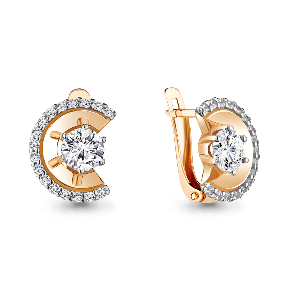 

Серьги из серебра с фианитом Aquamarine 48477А_925_з, 48477А_925_з