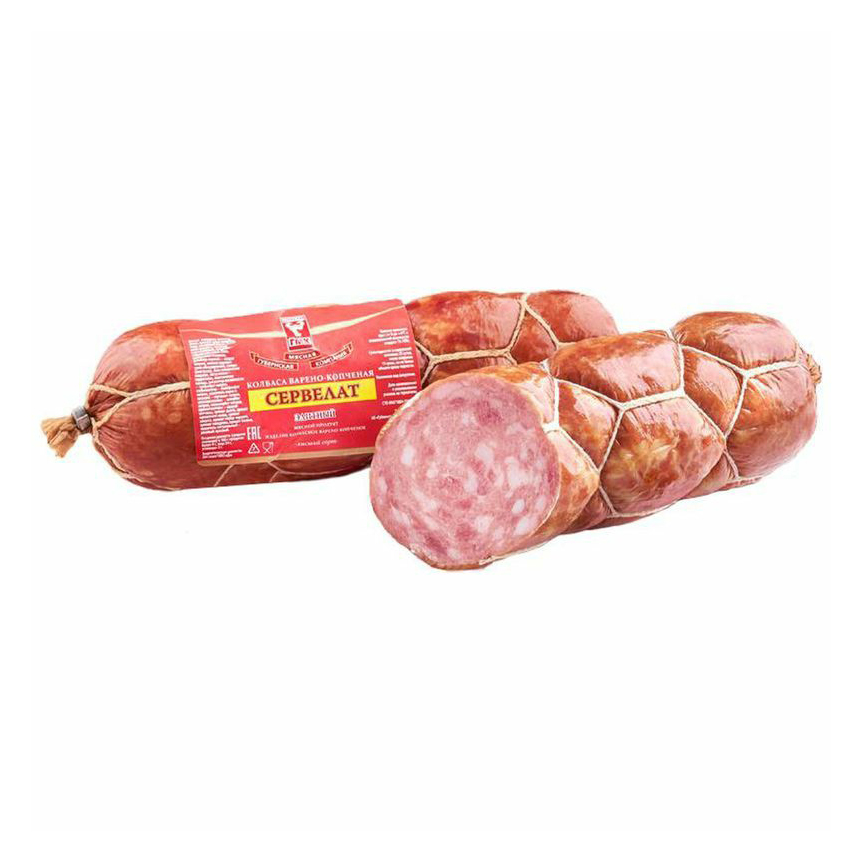 

Колбаса варено-копченая Губкинский Мясокомбинат Сервелат Элитный