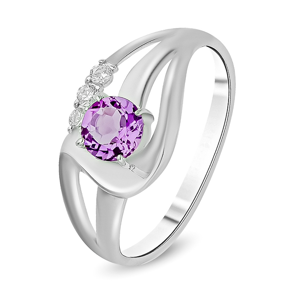 

Кольцо из серебра с аметистом/фианитом р. , 585Gold 701011285, 701011285