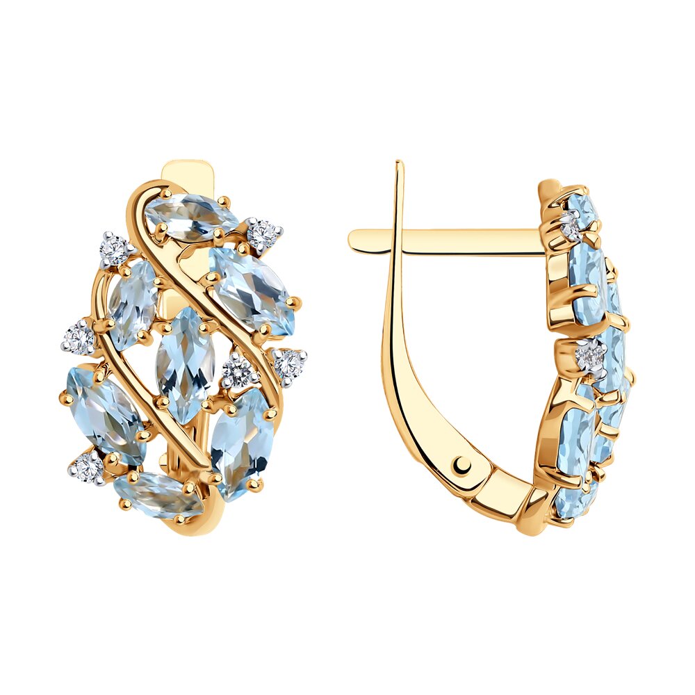 

Серьги из красного золота SOKOLOV 728498, фианит/топаз, 728498