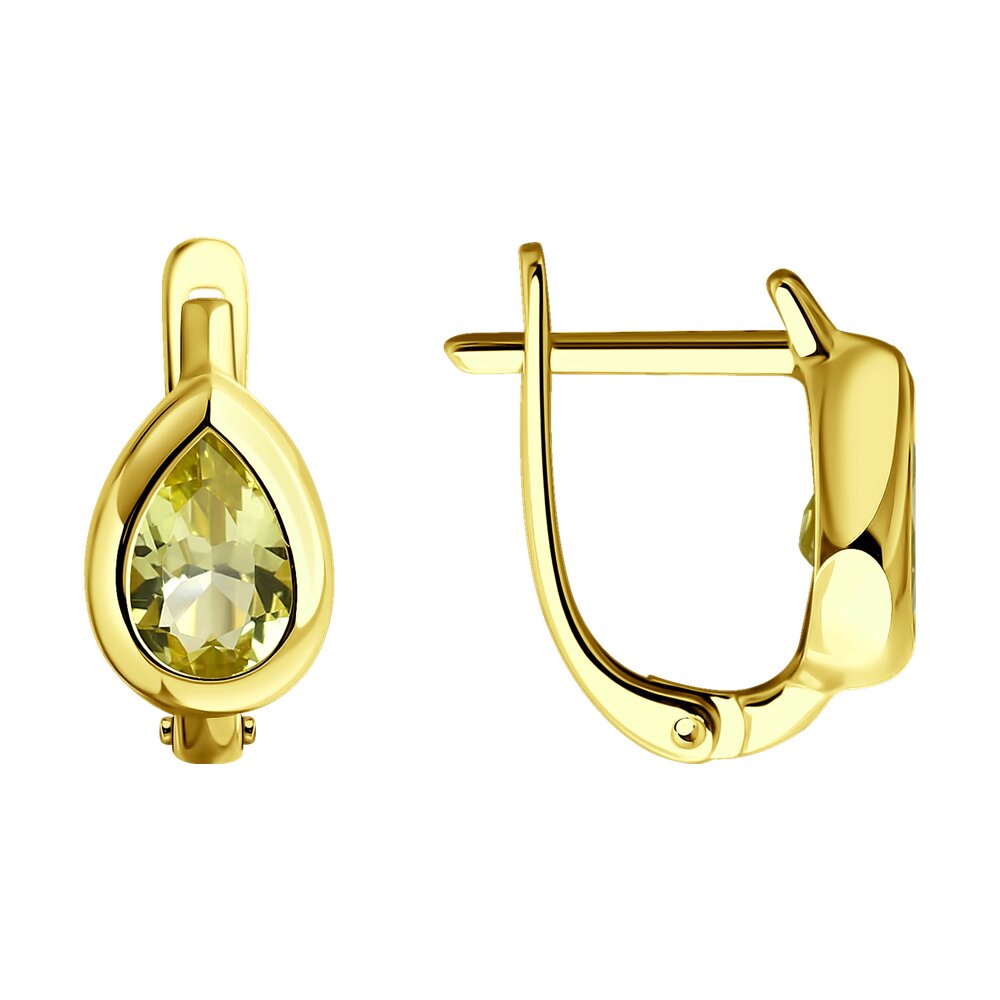 

Серьги из желтого золота SOKOLOV 728540-2, кварц, 728540-2