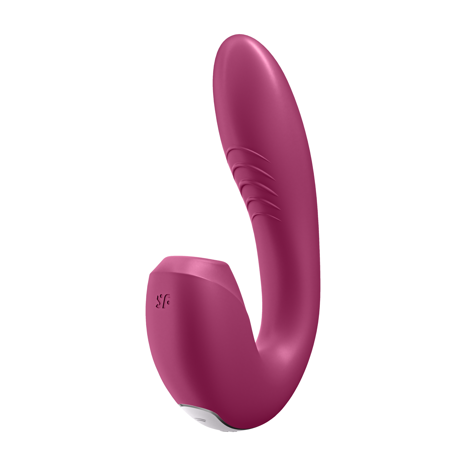 фото Вибратор с вакуумным стимулятором satisfyer sunray с фиксацией формы ягодный 12,5 см