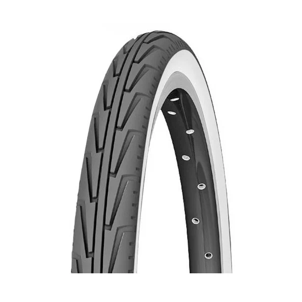 

Покрышка Michelin CITY.J 44-507 (24X1.75) GW WHITE-BLACK,3х22TPI белый-чёрный 396813, Белый;черный